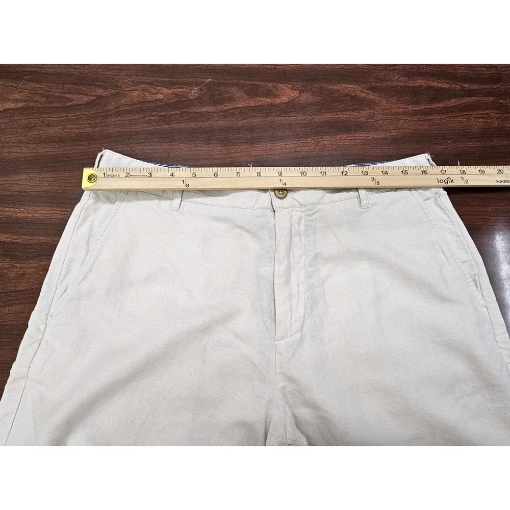 Faherty Mens Khaki Chino Shorts Size 32 Flat Front Casual Beach Stretch Classic
